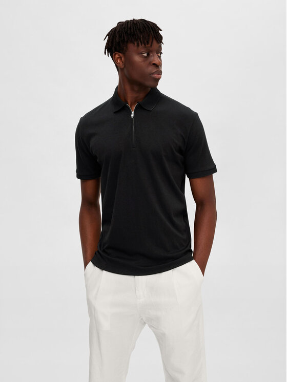 Selected Homme Polo Fave 16079026 Melns Regular Fit