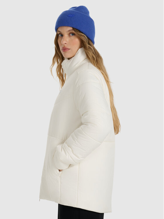 4F 4F Kurtka puchowa URBAN COMMUTER Kremowy Regular Fit
