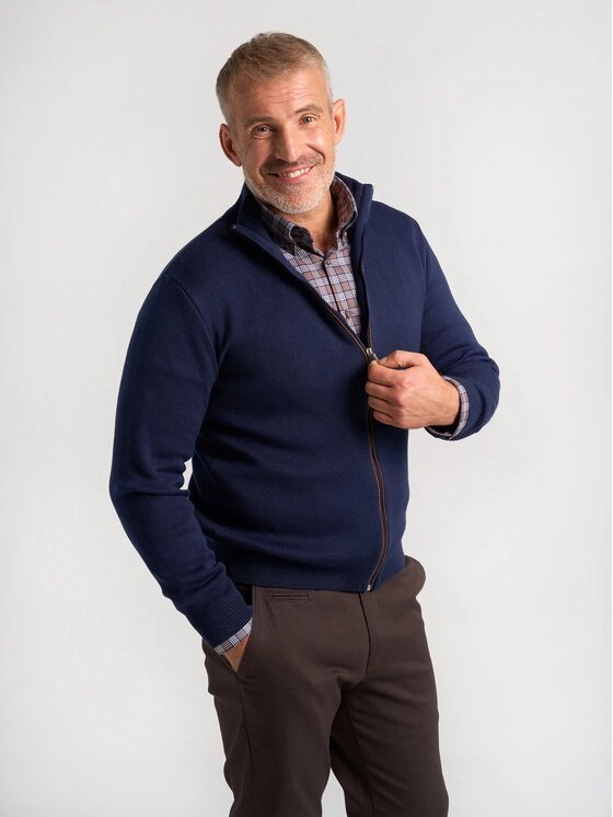 Willsoor Willsoor Kardigan 71880 Granatowy Regular Fit
