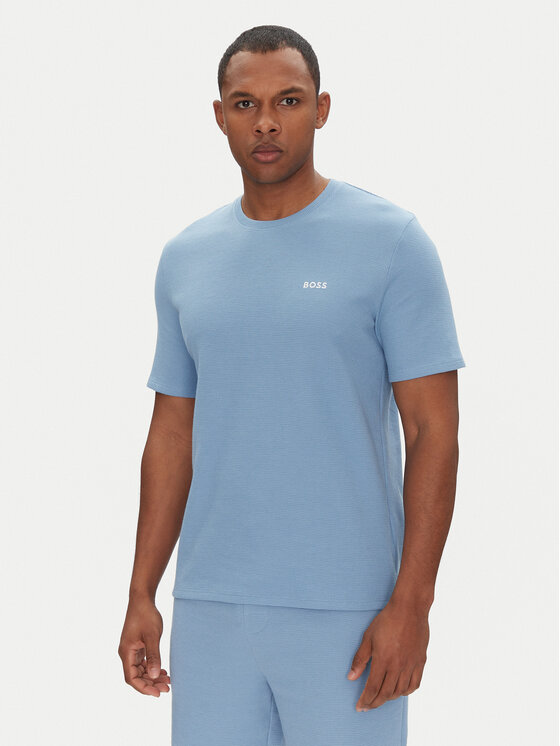 BOSS BOSS T-Shirt Waffle 50535891 Himmelblau Regular Fit