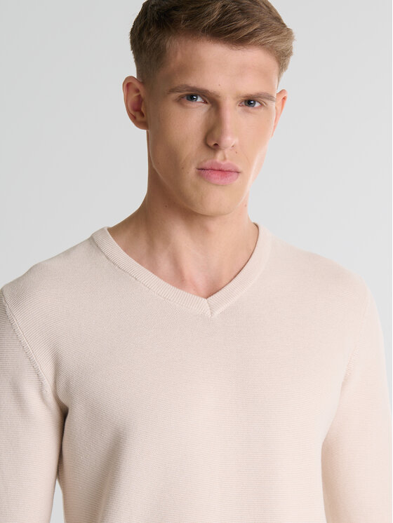 BIG STAR BIG STAR Sweter VASONITEX Beżowy Basic Fit