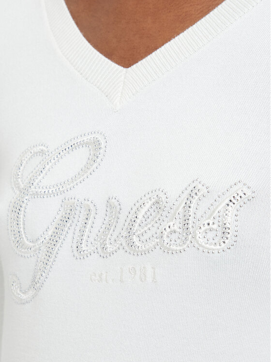 Guess Guess Πουλόβερ W6YR29 Z0977 Κρεμ Regular Fit