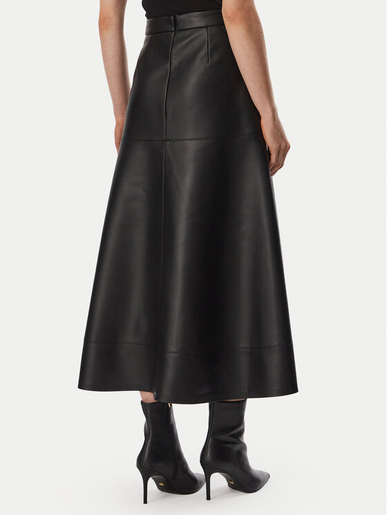 KARL LAGERFELD KARL LAGERFELD Fustă din imitație de piele B4W12004 Negru Regular Fit