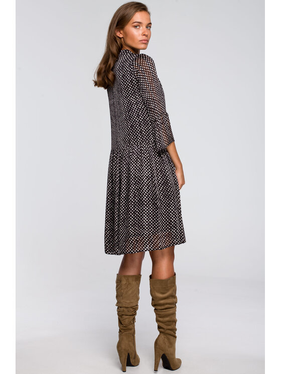 Stylove Stylove Každodenné šaty S237 Čierna Regular Fit