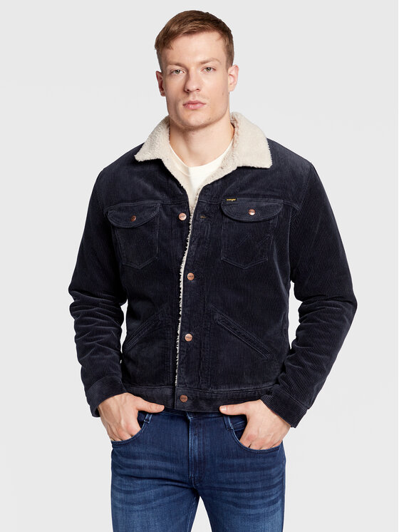 Wrangler Wrangler Giacca di transizione Sherpa W4MS88114 112320904 Blu scuro Regular Fit