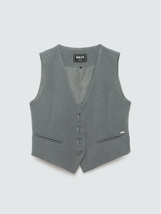 BIG STAR BIG STAR Kamizelka ELISASHV Szary Slim Fit