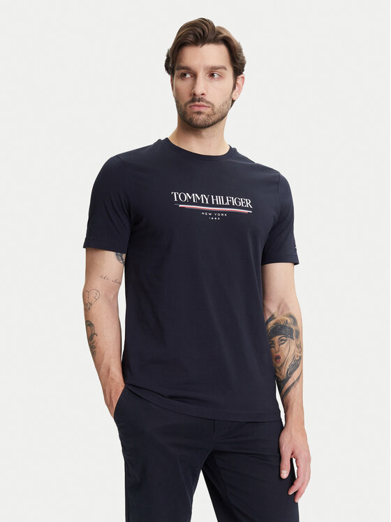 Tommy Hilfiger Tommy Hilfiger Póló Brand Love MW0MW40324 Sötétkék Regular Fit