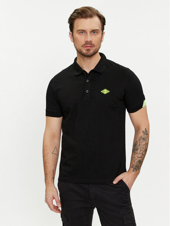 REPLAY Replay Тениска с яка и копчета M3540A.000.20623 Черен Regular Fit