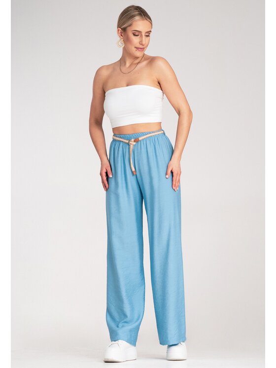 FIGL FIGL Bavlnené nohavice M1149 Modrá Comfort Fit