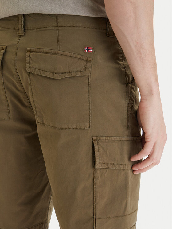 Napapijri Napapijri Szorty materiałowe N-Horton NP0A4HOS Khaki Regular Fit
