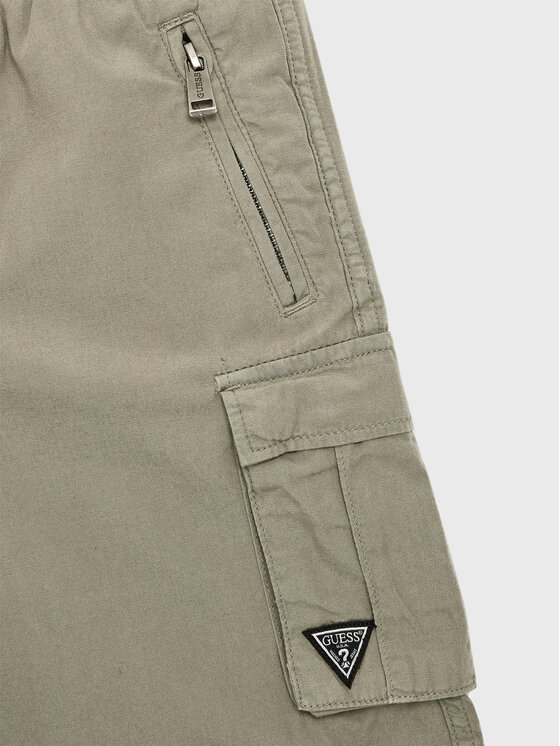 Guess Guess Bavlnené šortky L2RD01 D3XN0 Kaki Regular Fit