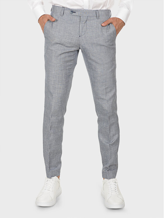 Evenemen Evenemen Spodnie garniturowe OVO BLUE Szary Slim Fit