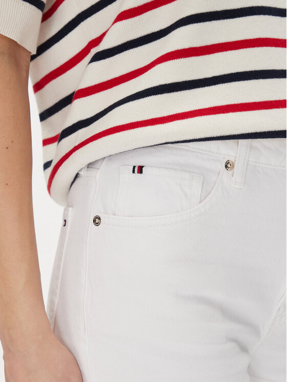 Tommy Hilfiger Tommy Hilfiger Džínové šortky Dnm Straight Short Rw White WW0WW45924 Bílá Regular Fit