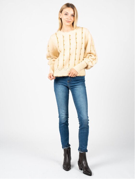 Silvian Heach Silvian Heach Sweter PGA22187 Beżowy Oversize