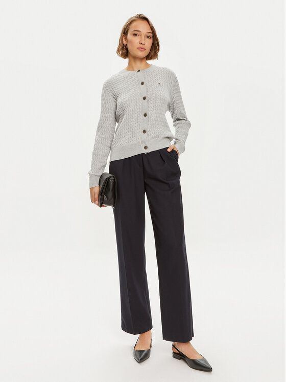 Tommy Hilfiger Tommy Hilfiger Kardiganas WW0WW43329 Pilka Regular Fit