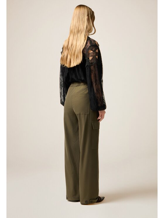 Oltre Oltre Pantaloni di tessuto P037J002516N035 Verde Boy Fit