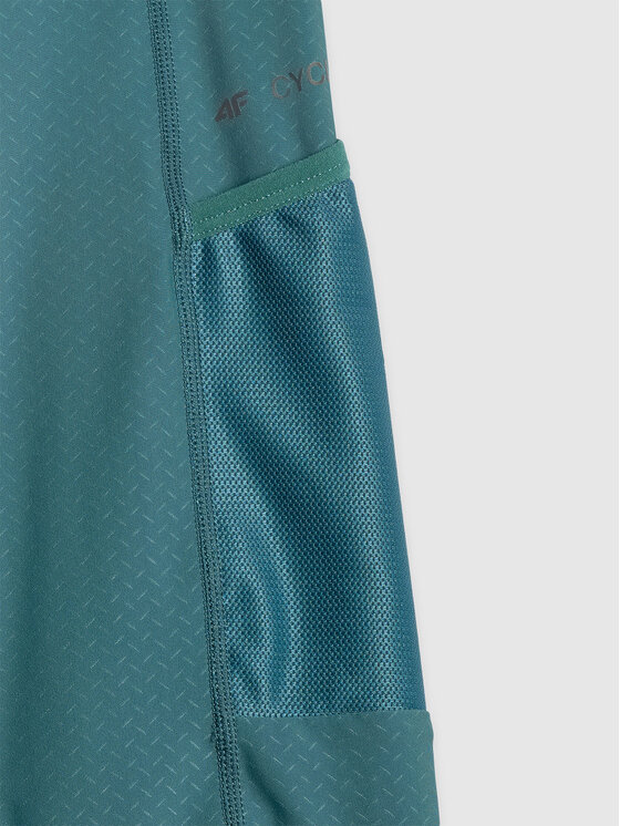 4F 4F Szorty rowerowe GET LOST FEEL FOUND Zielony Slim Fit