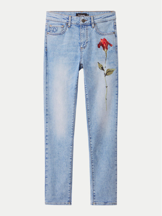 Desigual Desigual Blugi Aina 24WWDD19 Albastru Skinny Fit