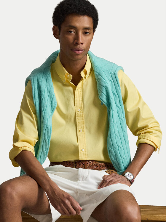 Polo Ralph Lauren Polo Ralph Lauren Риза 710B20512005 Жълт Custom Fit