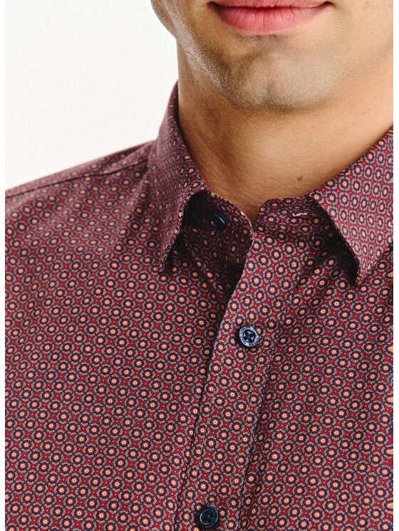 Pako Lorente Pako Lorente Koszula P25WF-1X-068 Bordowy Regular Fit