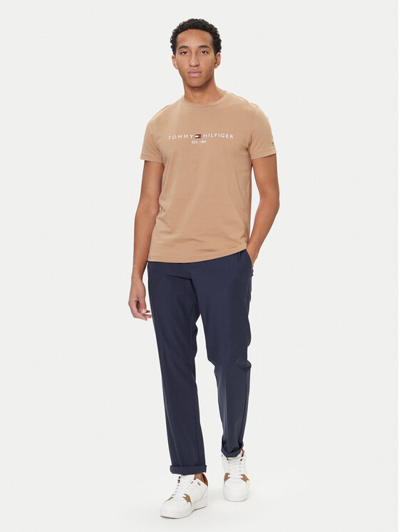 Tommy Hilfiger Tommy Hilfiger Tričko Logo MW0MW11797 Béžová Slim Fit