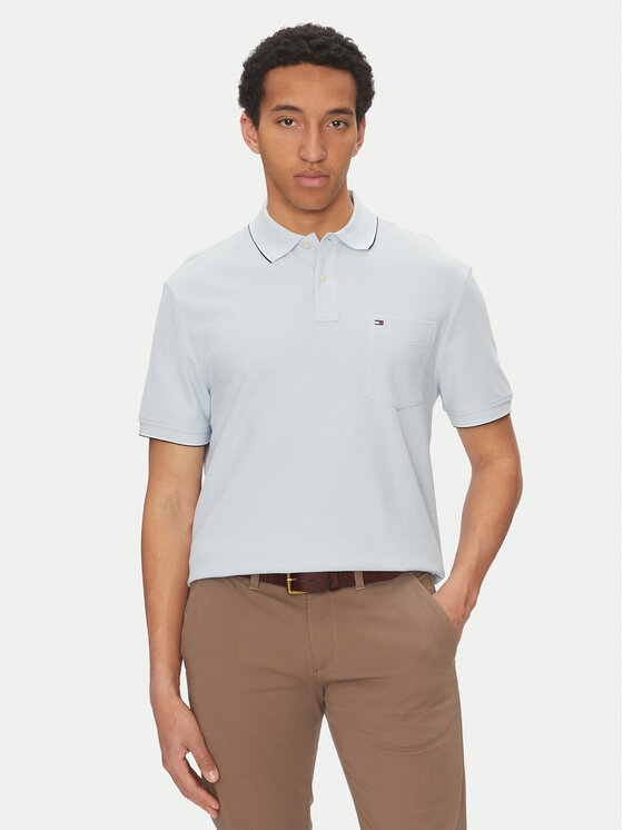 Tommy Hilfiger Tommy Hilfiger Tricou polo MW0MW38457 Albastru celest Classic Fit