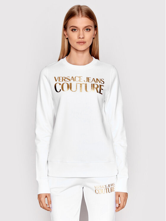 Versace Jeans Couture Versace Jeans Couture Mikina Logo 72HAIT01 Biela Regular Fit