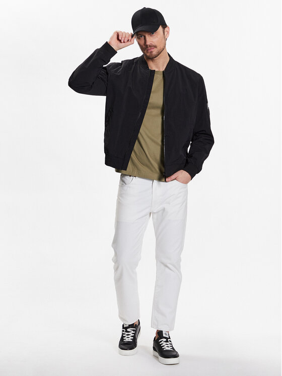 Calvin Klein Calvin Klein Bundy bomber Matt Crinkle Hero Bomber K10K111021 Čierna Regular Fit