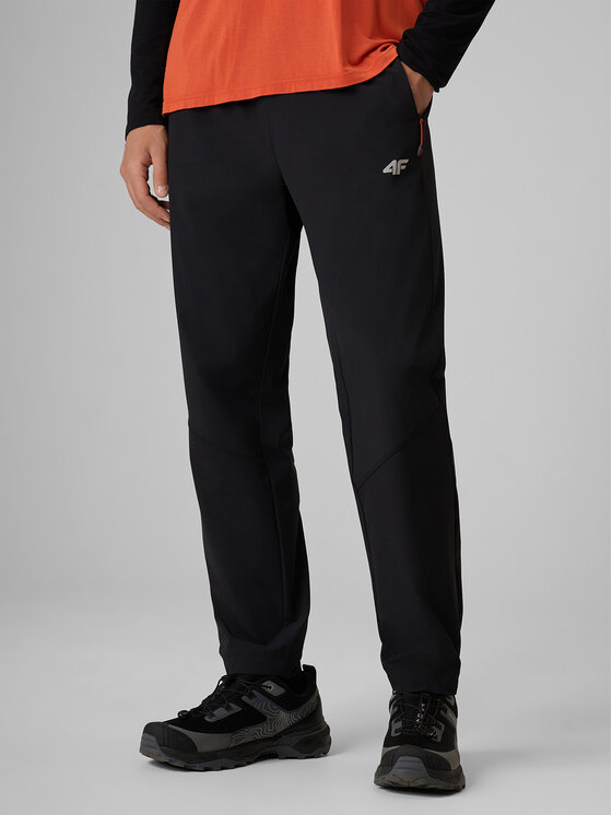 4F 4F Spodnie outdoor TREKKING Czarny Regular Fit