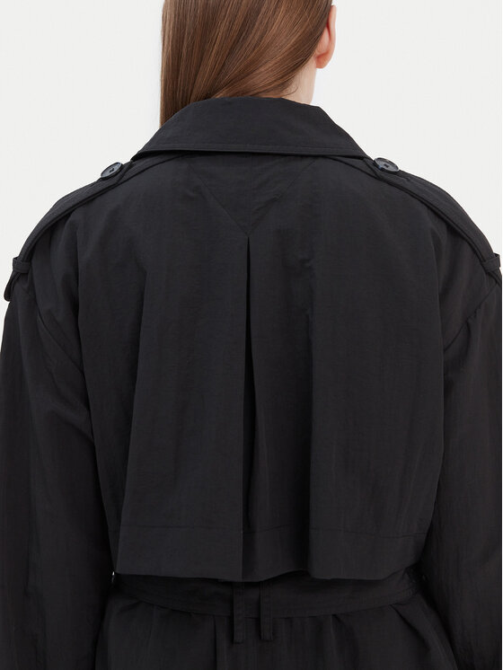 Tommy Hilfiger Tommy Hilfiger Trencz WW0WW45632 Czarny Oversize