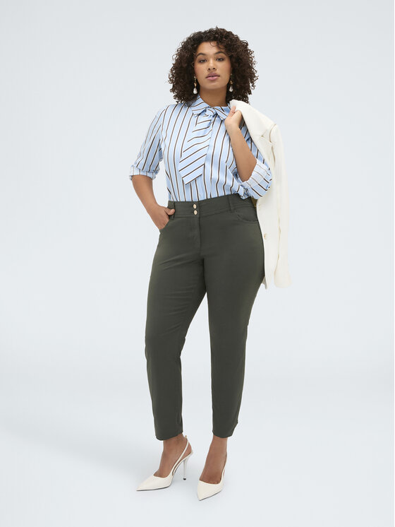 Fiorella Rubino Fiorella Rubino Pantaloni di tessuto P713T005196N035 Verde Skin Fit