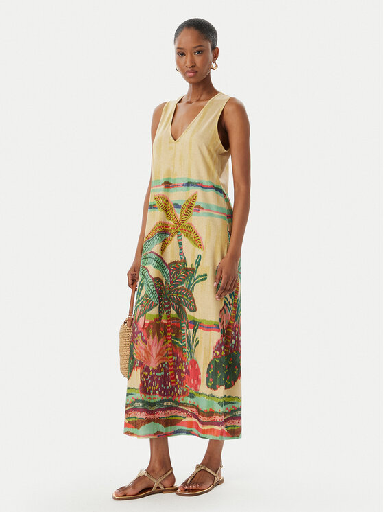 LOLA CASADEMUNT LOLA CASADEMUNT Vasaras kleita LS2616038 Gaiši bēša Regular Fit