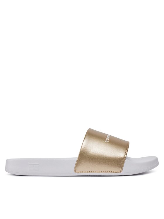 Tommy Hilfiger Tommy Hilfiger Παντόφλες Metallic Pool Slide FW0FW07829 Λευκό