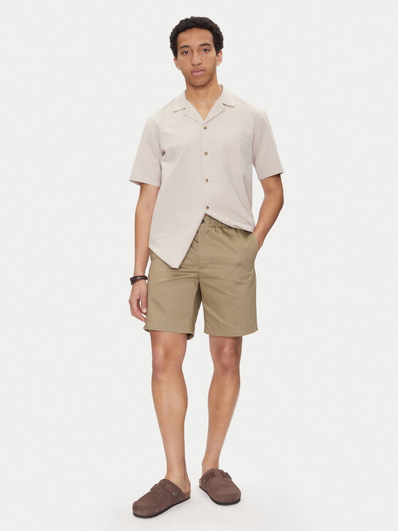 AMI Paris AMI Paris Šortky z materiálu HSO303.CO0103 Khaki Regular Fit