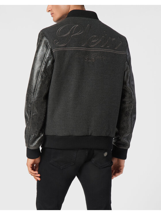 PHILIPP PLEIN PHILIPP PLEIN Bunda bomber 22655 Šedá Regular Fit