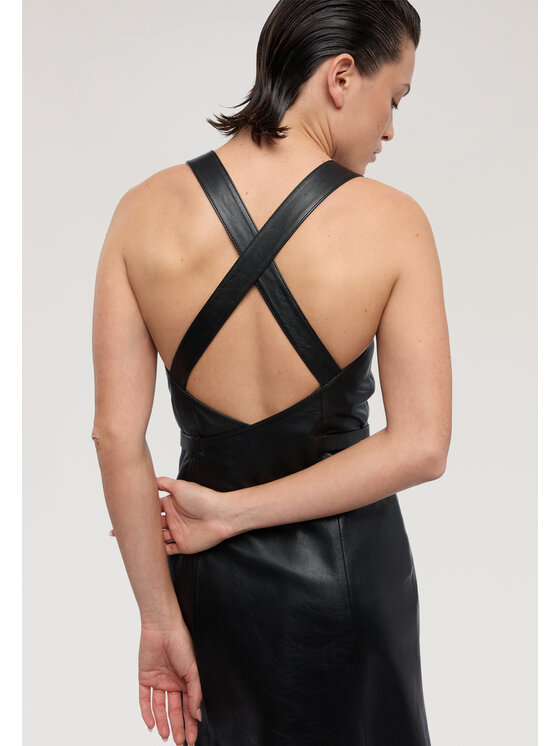 Trussardi Trussardi Vestito di pelle 7876A001827N033 Nero A-Line Fit