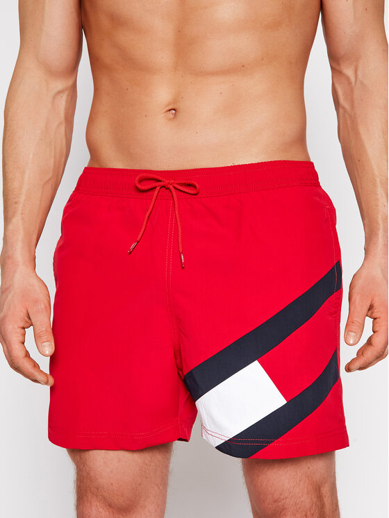 Tommy Hilfiger Plavecké šortky UM0UM02048 Červená Slim Fit
