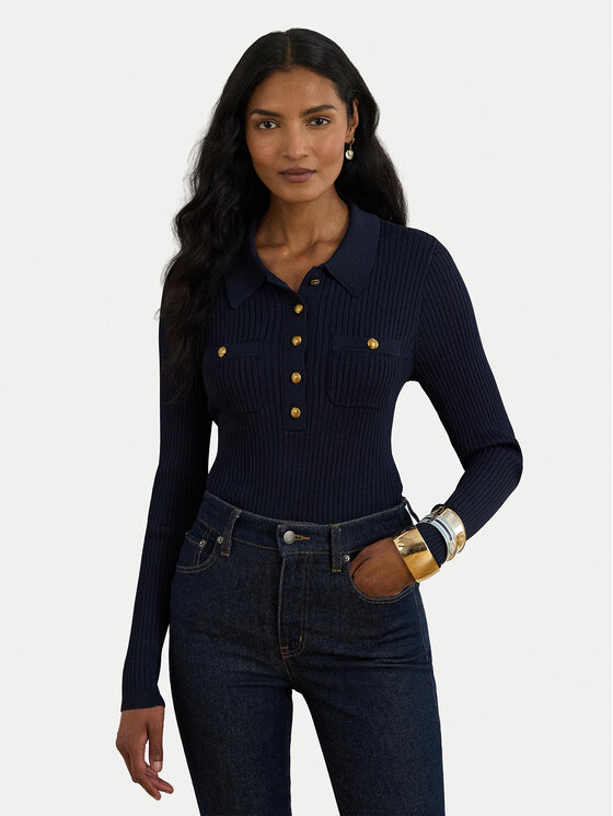 LAUREN RALPH LAUREN LAUREN RALPH LAUREN Megztinis 200P03459001 Tamsiai mėlyna Slim Fit