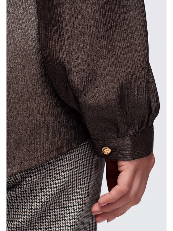 Ombre Ombre Koszula OW-SH-E0071 Brązowy Relaxed Fit