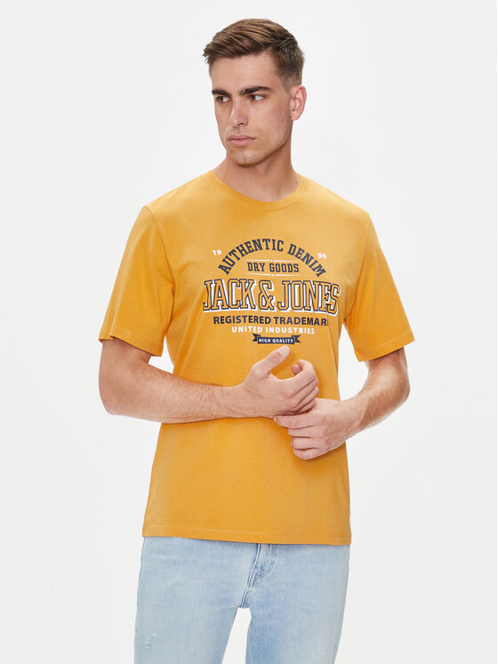 Jack&Jones T-krekls Logo 12254862 Dzeltens Standard Fit