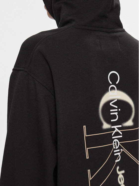 Calvin Klein Jeans Calvin Klein Jeans Bluză Back Bold Monologo Hoodie J20J222895 Negru Regular Fit