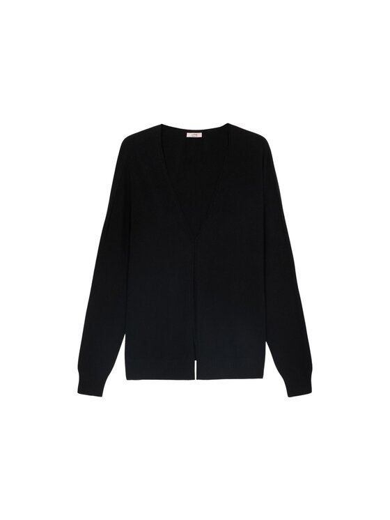 Oltre Oltre Kardigan M045E002031N033 Czarny Baggy Fit