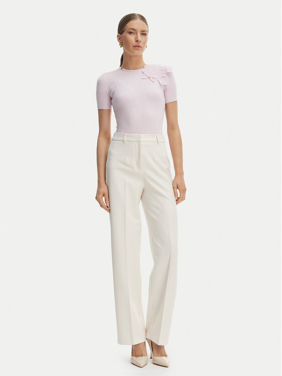 Morgan Morgan Pantaloni di tessuto 242-POYA.F Écru Straight Fit