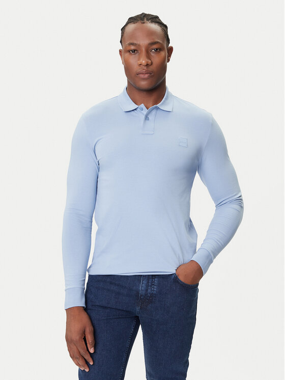 BOSS BOSS Polo majica Passerby 50507704 Svetlo modra Slim Fit