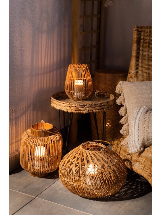 MIAhome MIAhome Lampion rattanowy ROSTEMMA Brązowy