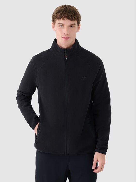 4F 4F Fleecová mikina 4FWSS25TFLEM304-20S Černá Regular Fit