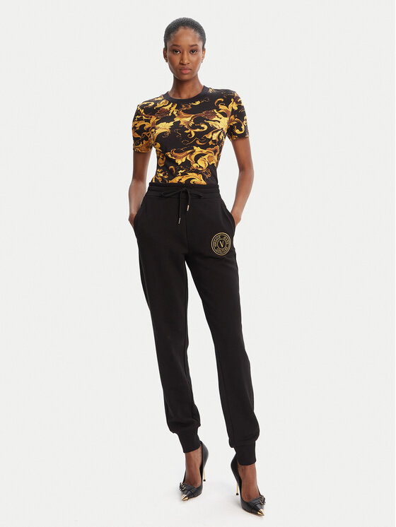 Versace Jeans Couture Versace Jeans Couture Donji dio trenerke 79HAAT00 CF01T Crna Regular Fit