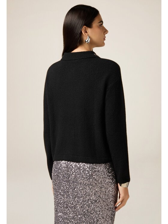 Oltre Oltre Cardigan M358J005098N033 Nero Regular Fit