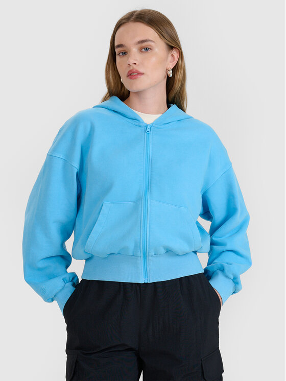 4F 4F Bluza MIDSHOP TEXTILE Niebieski Oversize