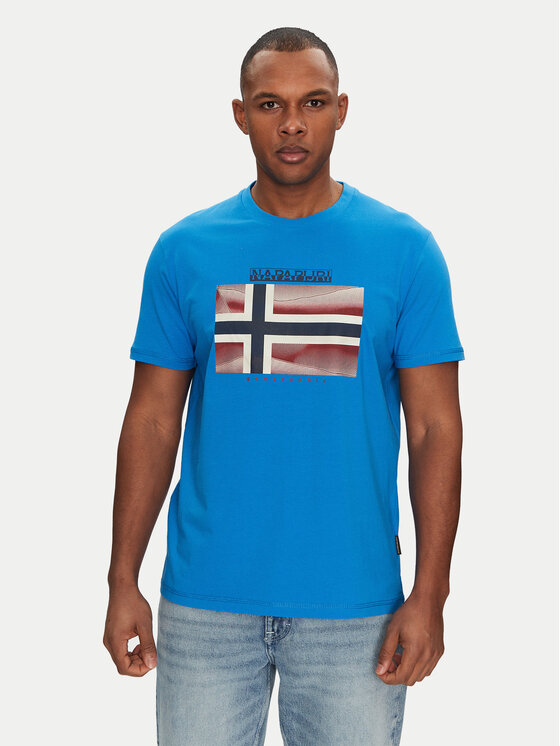 Napapijri Napapijri T-Shirt S-Lari NP0A4IE5B2W1 Modrá Regular Fit